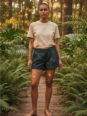 Mossimo Supply Co. High-Waist Pleated Shorts in Dark Teal